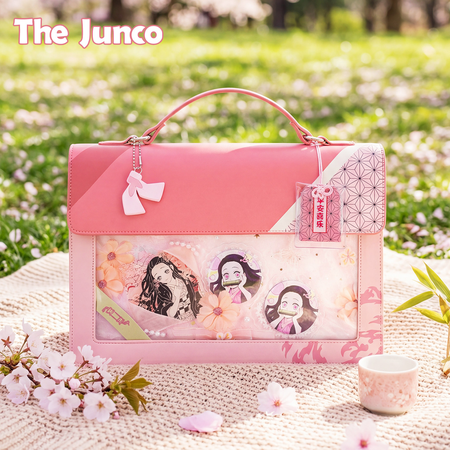 飞鸟君原创鬼灭之刃周边祢豆子痛包日常小食量斜挎单双肩公文包女