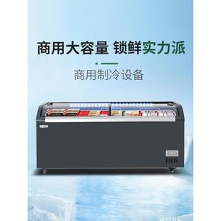 冰箱商用式冰冷冻卧柜大容量超市便柜利店透藏明PTA玻璃冷雪糕展