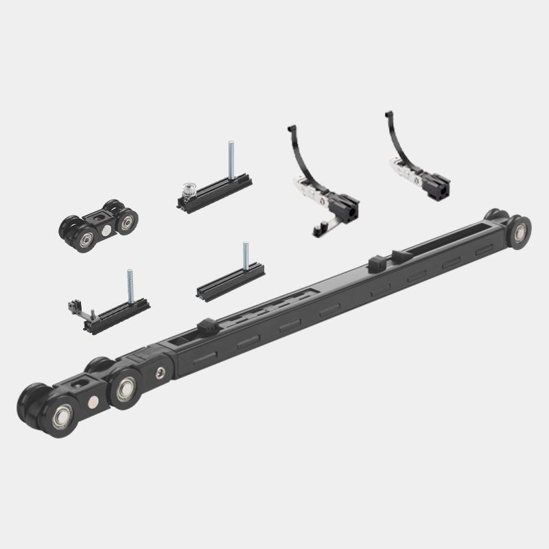 JFD-01441/63551五6极窄铝框推拉门左右互推三联动系统金全套厨房