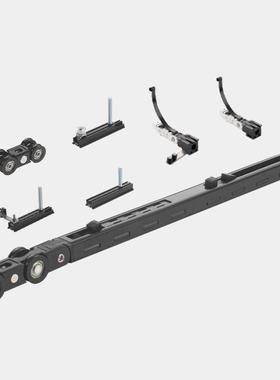 JFD-01441/63551五6极窄铝框推拉门左右互推三联动系统金全套厨房