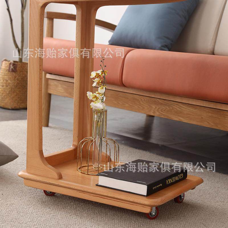 实sy-Bj122迷木C沙发边几柜带滚轮移动小桌子你茶几小床头方桌型
