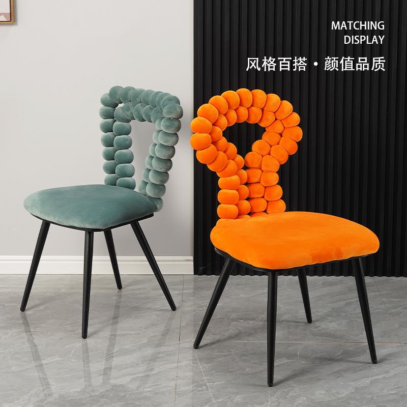 卧创意椅阳台客厅休闲懒人椅家用靠背餐椅室泡网红舒适化泡妆-凳