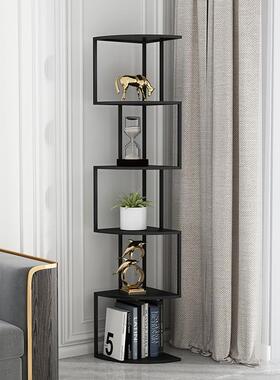 书架落地拐角转角架物铁创意三角置展示CVC架客厅艺直立式简易收
