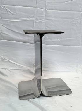 不锈钢边几支支腿大理RMB石岩架板碳素钢黑色镜面茶几撑架角几脚