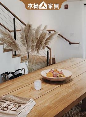 全木杨人美式LH211018工业风木家用吃饭桌酒店民宿复实古长方形桌