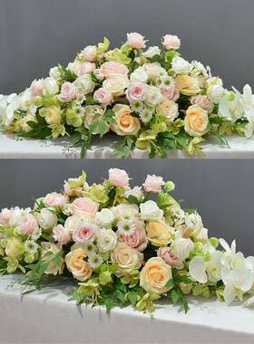 仿真花OYF假餐桌装摆件酒饰店餐花厅桌面台绢花艺桌花茶几客面厅