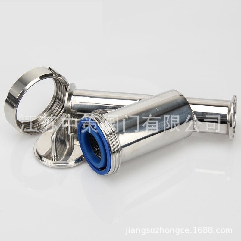 锈钢卫生级Y型过滤器不快304/316GL41H-16卡箍式卡盘装快开管道滤