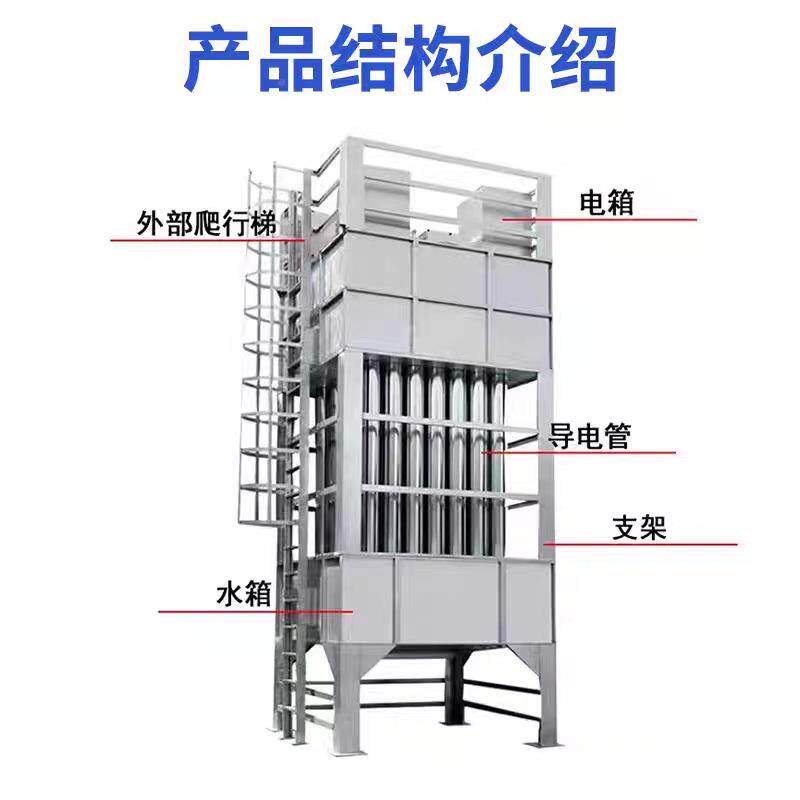 净湿UHR式静电除尘器化率高业黑处烟粉尘废气理环保设备电工捕焦