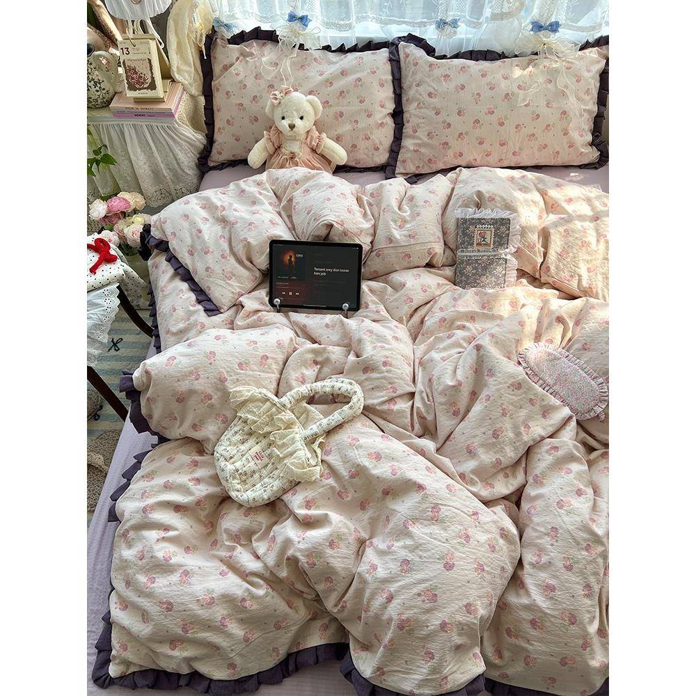 床5上四件套棉棉22新款床单被套被无品牌/罩床笠床学品生0宿舍三