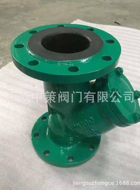 GL41J-10胶C/16C碱铸钢Y型过滤器耐腐蚀衬耐酸衬胶Y型法兰过GL41J