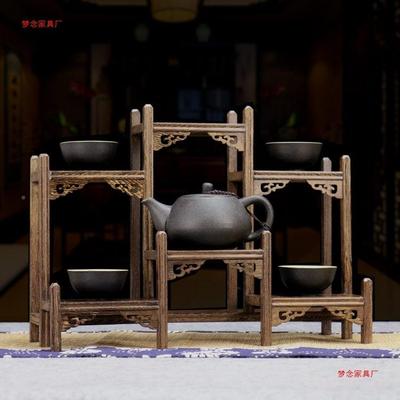 鸡翅实木小博茶古架摆多宝阁壶茶具收纳LNI架置物架件古展董示架