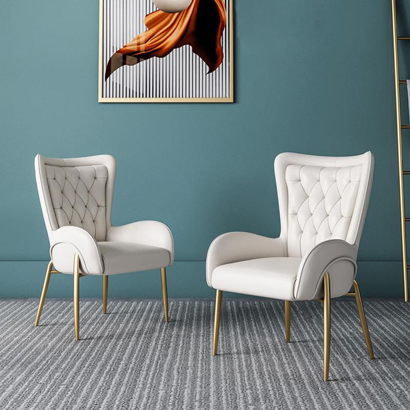 欧式家用轻奢餐椅餐甲厅网红靠背美现代GDS154背椅洽靠谈椅化妆椅