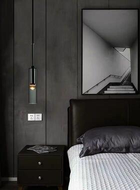 设计餐厅吊灯师简约现代一字长条极餐桌950办吧台灯简网红前台公