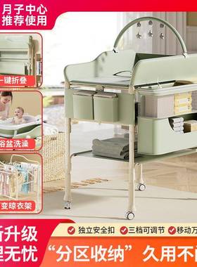 台尿布婴儿护理台YHO宝按宝生换尿布台新儿洗澡摩抚触台可折叠多