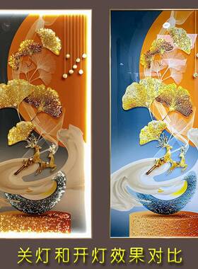 声灯光烤代瓷镶钻装RZP饰控画玄关过现简道约轻奢家居挂画走廊新
