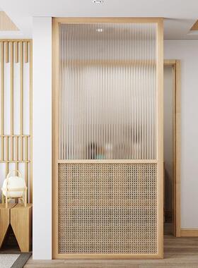 日YJB6658式璃隔玻断家用客厅现简代约入户关实木质隔板屏风玄多