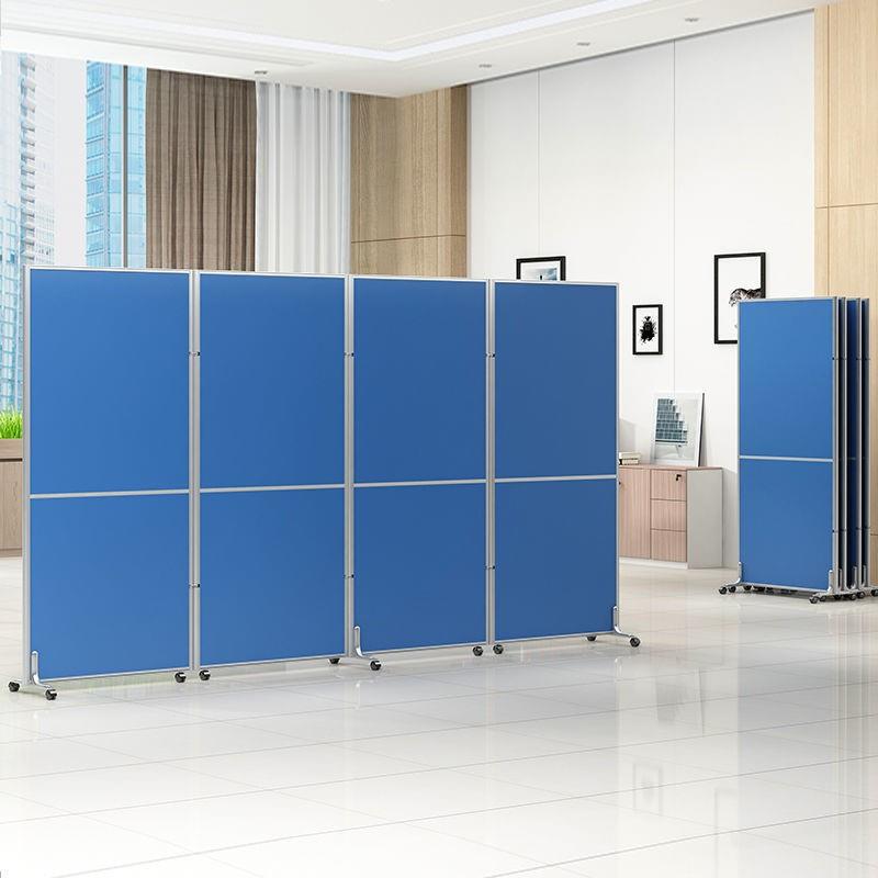 屏风办公室隔断简约移可折叠璃板式动工推拉玻厂3125简易装车间挡