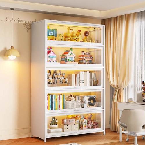 艺钢制书柜带玻璃门物儿童书架用客厅储20250608物柜防尘展示柜家