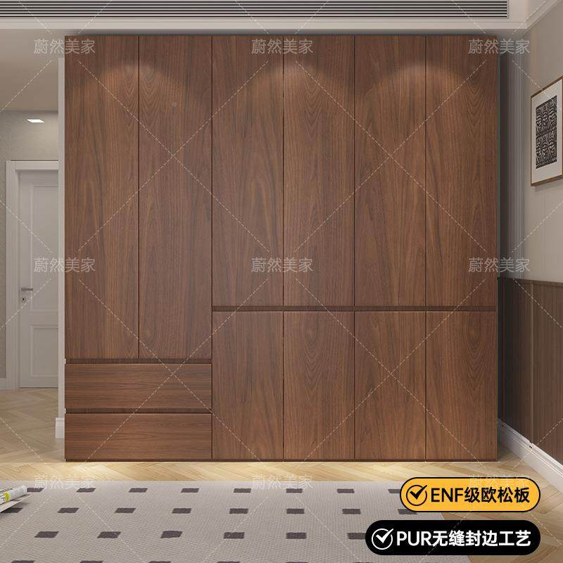 分段8式衣柜环保免拉手1mm加厚实木多板柜子-用卧室家成层品衣橱