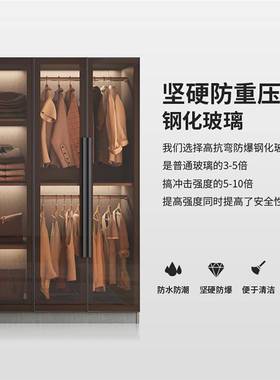 衣柜简约现代家卧室出用BMY租房酒店装免玻璃门转角衣橱衣帽间安