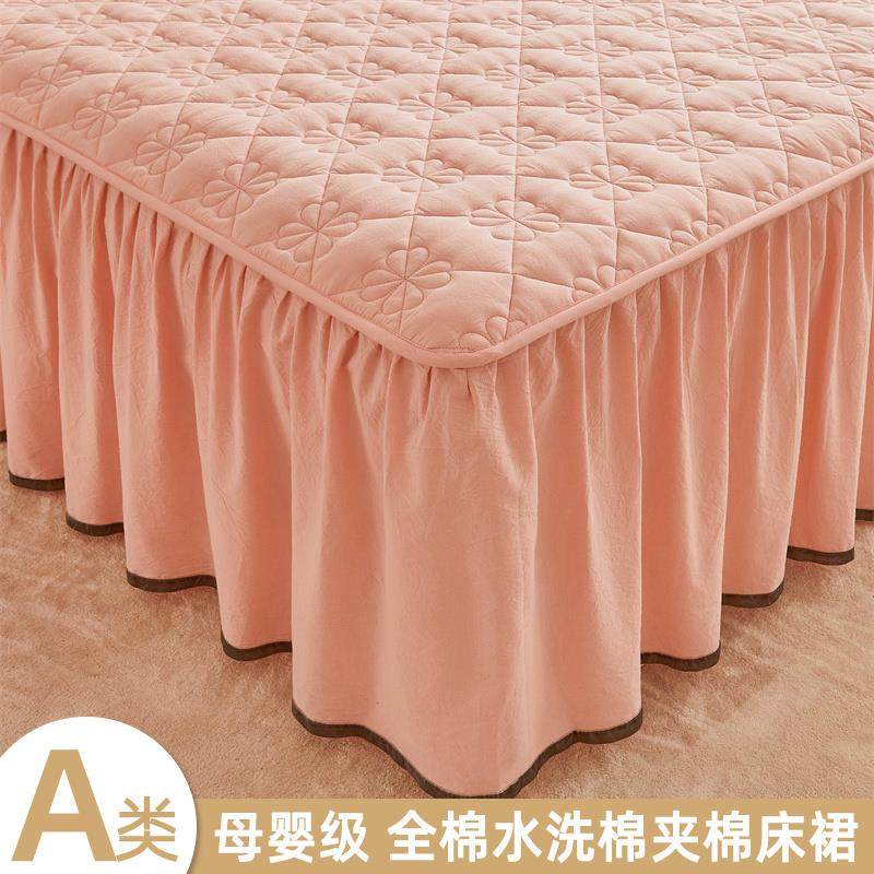 裙?A类纯棉夹棉床裙单件100加床笠罩床款防罩厚床套遮Fh($p^ld尘,床上用品,床裙,淘宝优惠券,粉丝福利购,淘宝优惠卷