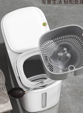 圾桶家办用干湿分离带垃盖分茶类桶公室轻奢大HDH号茶水桶