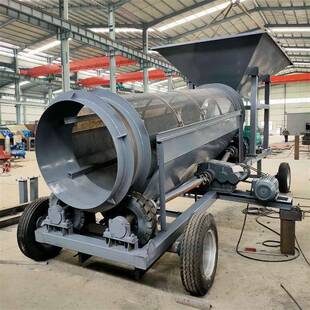 聚动10型拓产煤砂炭石滚筒筛分机沙石筛选机移动式振筛沙生机