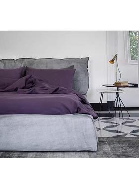 式Baxter意极床简意大利进LKO简口磨砂皮轻奢主卧约现代双人极简