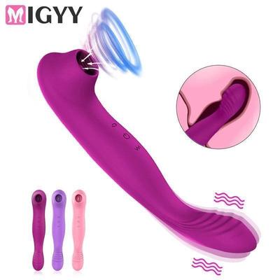2 in 1 Vagina Sucking Vibrators G Spot Vibrating Oral Sex Cl