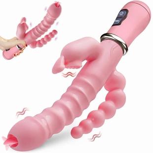 3 In 1 Dildo Rabbit Vibrator Tongue Licking Anal Sex Toys