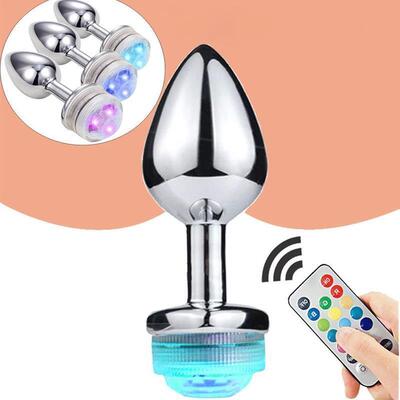 Wireless Remote Control Metal Luminous Anal Plug Prostate Ma