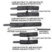 Genuine Restraints Leather Bondage Black 3pcs Bdsm Set Colla