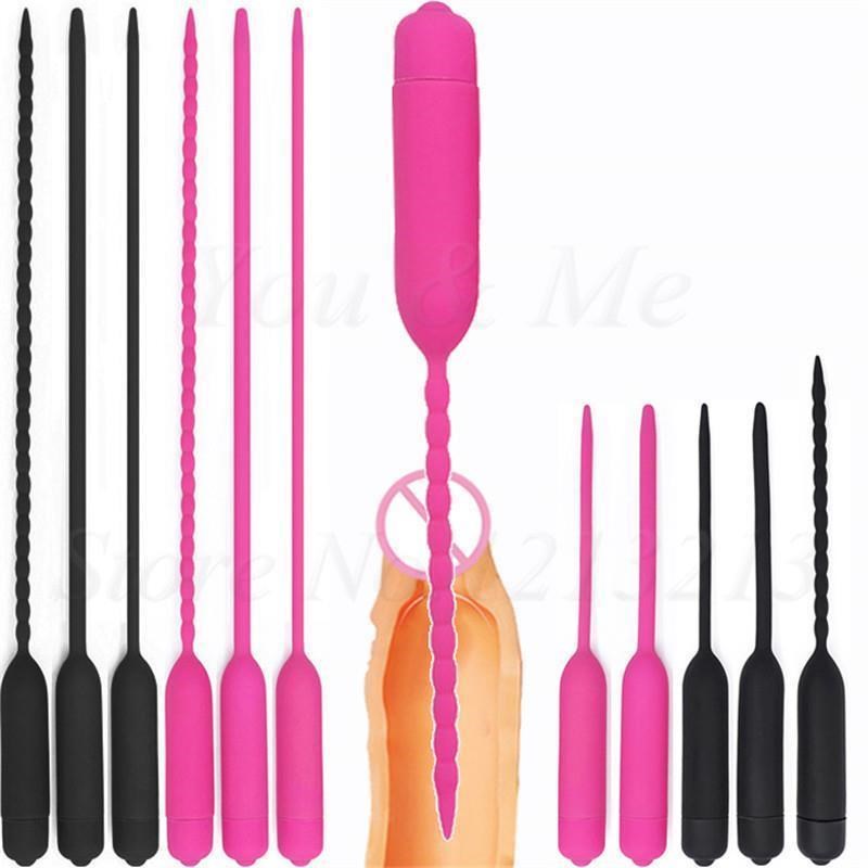 NEW 10 Speed Long Urethral Vibrator Catheter Penis Plug Sex