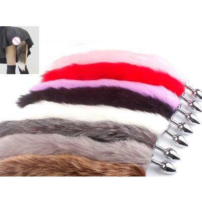Faux Fox Tail Anal Plug Sex Goods Adult Games Stainless Stee