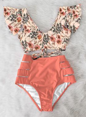 High Waist Ruffled Sexy Bikini Set  Flounce Biquini