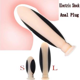 Electric Shock Silicone Anal Butt Plug Bipolar Conductive El