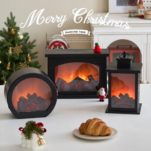 圣诞节装品448门店铺橱窗装场景布置摆件布桌面主题饰小夜灯氛围