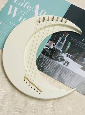 月7弦牙莱雅琴亮弯月半月莱琴雅月迷你lyre里拉琴小众月半弯莱乐