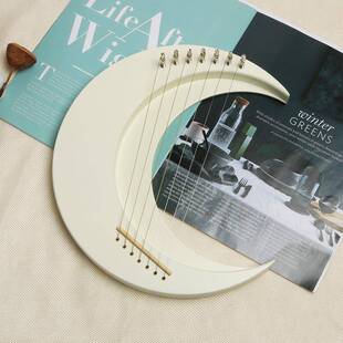 月7弦牙莱雅琴亮弯月半月莱琴雅月迷你lyre里拉琴小众月半弯莱乐