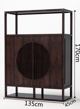 新中ZUX式餐边柜乌金实木关玄现代简约隔储柜靠墙断装饰门厅物柜