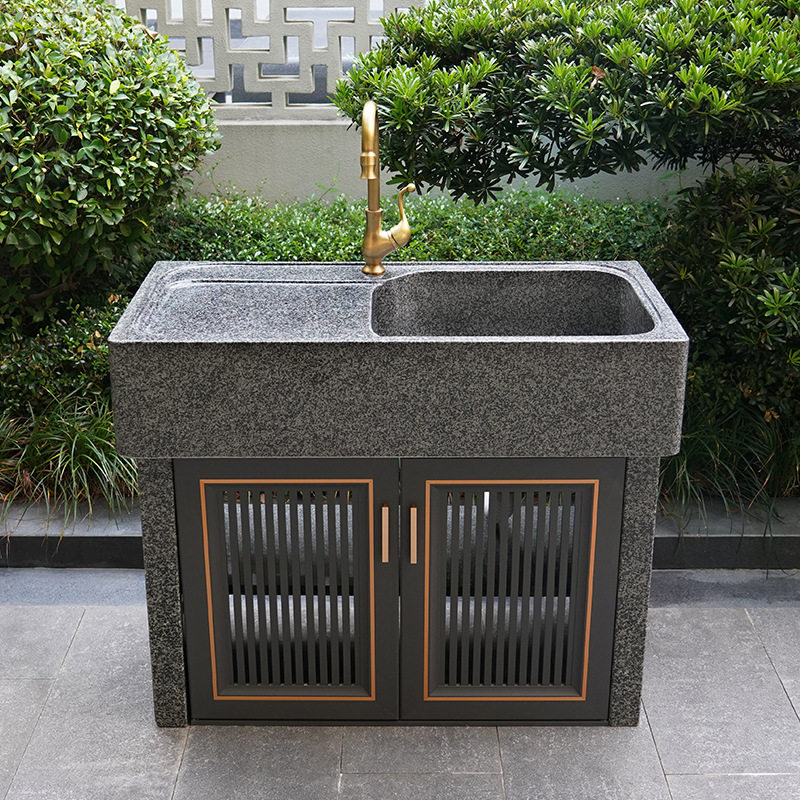 天然大理石洗手池户外庭院水池台盆室外别墅石材家用石头洗衣水槽