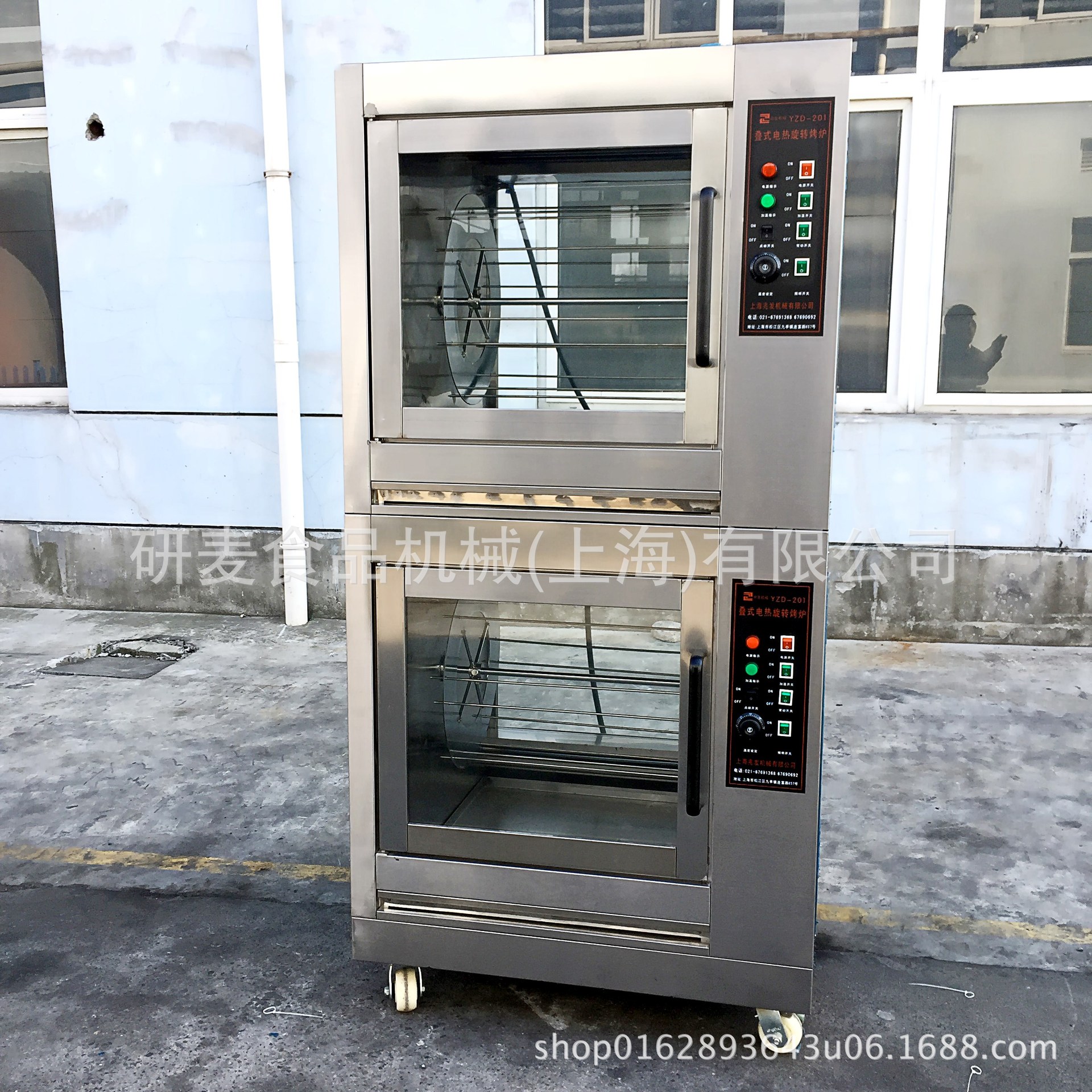 商用烤鸡炉自动旋转烤鸡架子烤箱大容量卧式烤禽箱 单/双层可选图片