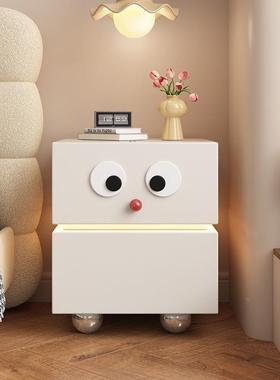 简奶型油风实木约床头柜你可爱49487小户儿童房多巴胺创意带迷灯
