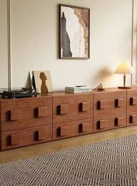 实木中古地ZTQ风电视柜客厅能卧室五斗柜古卡门复柜多功组合落床