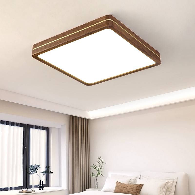 黑胡桃木客厅吸顶灯新中式极简轻奢大厅主灯全光谱卧室灯智能