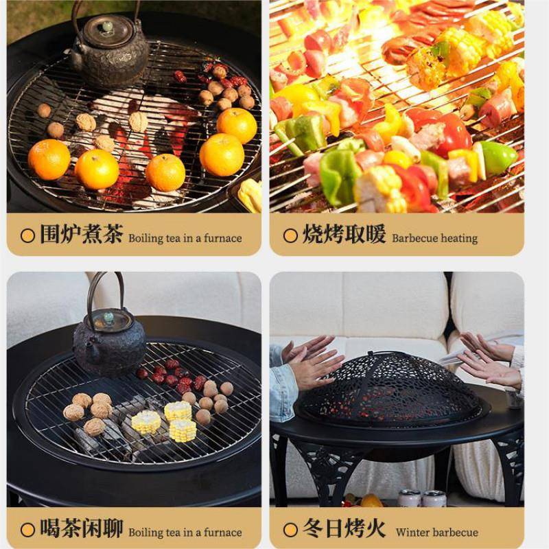 3H户外烧烤炉木炭烤Q炉桌阳台内庭院家用取子暖炉mRHrSKcm架碳火