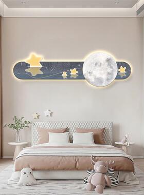 房U精雕月亮星星装饰创意画卡通壁画OAY高V档led灯画温馨儿童床头