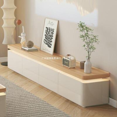 奶油厅落地电视茶几组合客矮柜家用收风FIB纳储物柜一柜体现代简