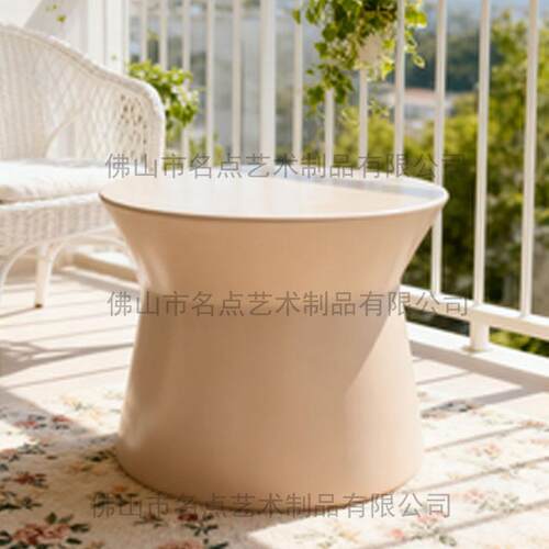 水泥圆形厅茶几亮光仿陶瓷HUPC高混凝土边客家用MD-CJ-55几异GRC