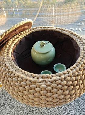 窗桌编织榻米飘茶几装饰摆欧式简约榻榻件米看书榻炕桌DGI小茶几